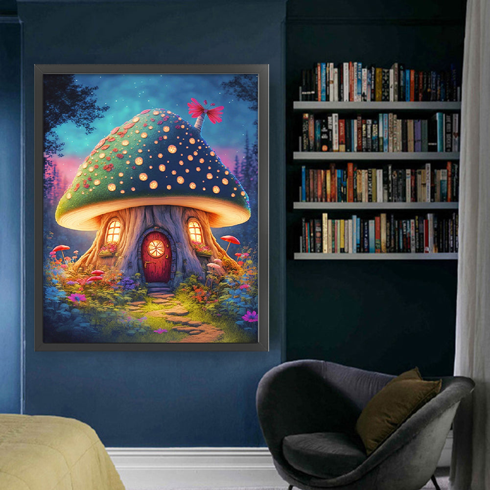 Mushroom House - 16CT Stamped Cross Stitch 50*60CM