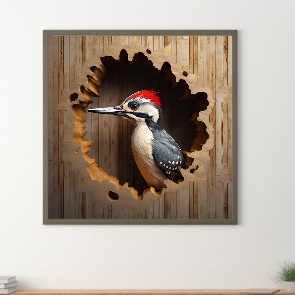 Baby Woodpecker - Full Round Drill Diamond Painting 35*35CM