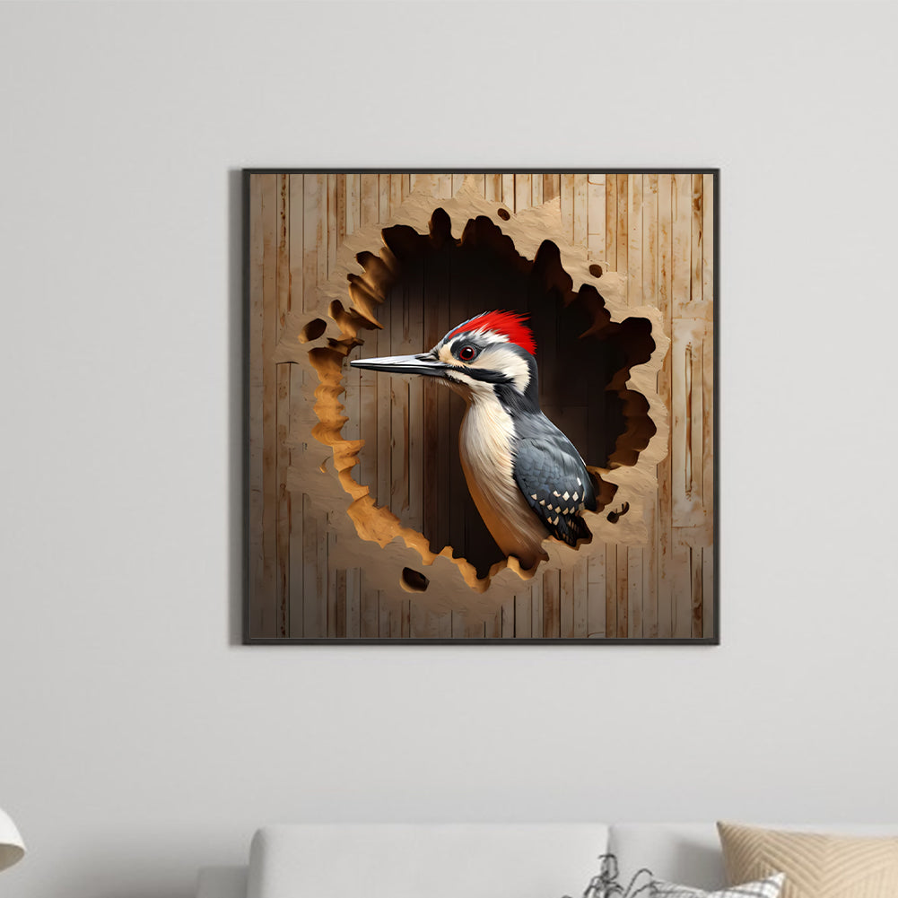Baby Woodpecker - Full Round Drill Diamond Painting 35*35CM