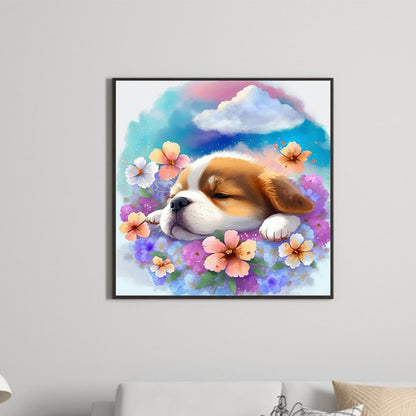 Sleeping Dog - Full Round Drill Diamond Painting 30*30CM