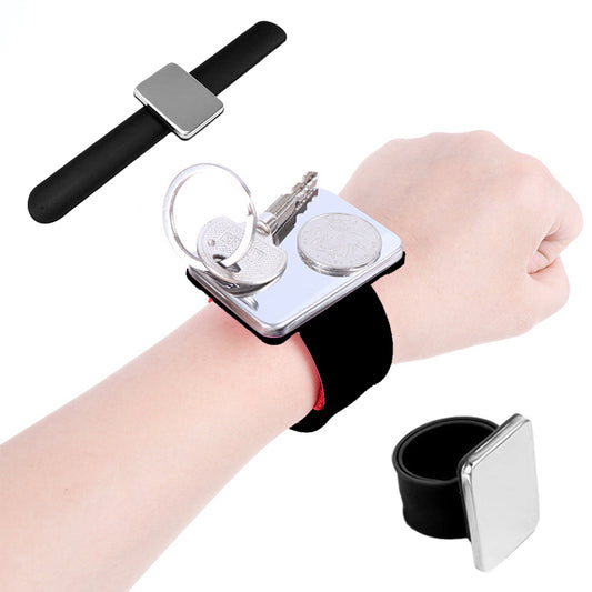 Magnetic Pin Cushion Holder with Wristband Pin Cushion Holder Wrist Band (Black)