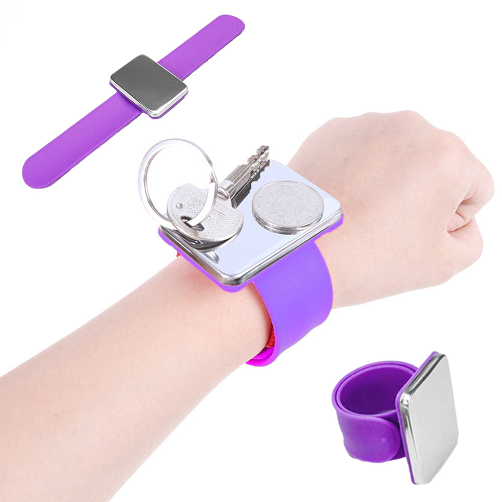 Magnetic Pin Cushion Holder with Wristband Pin Cushion Holder Wrist Band(Purple)