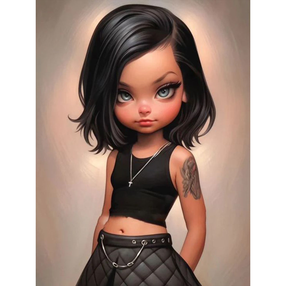 Big Eyed Girl - Full Round Drill Diamond Painting 30*40CM