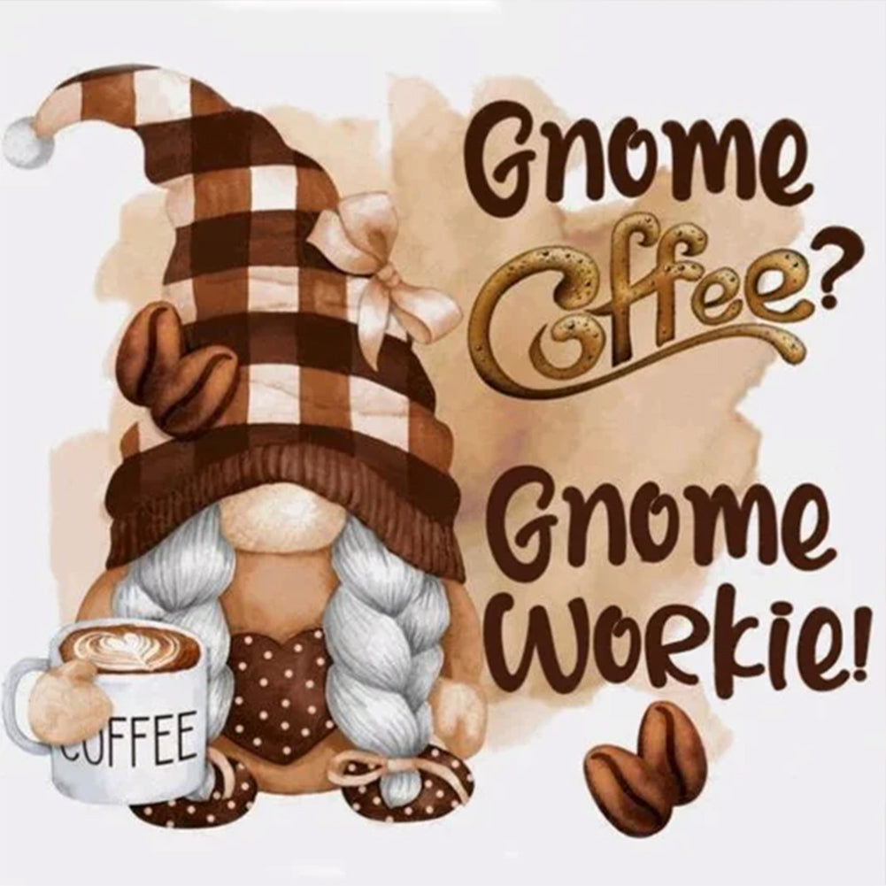 Coffee Bean Gnome - Full Round Drill Diamond Painting 30*30CM