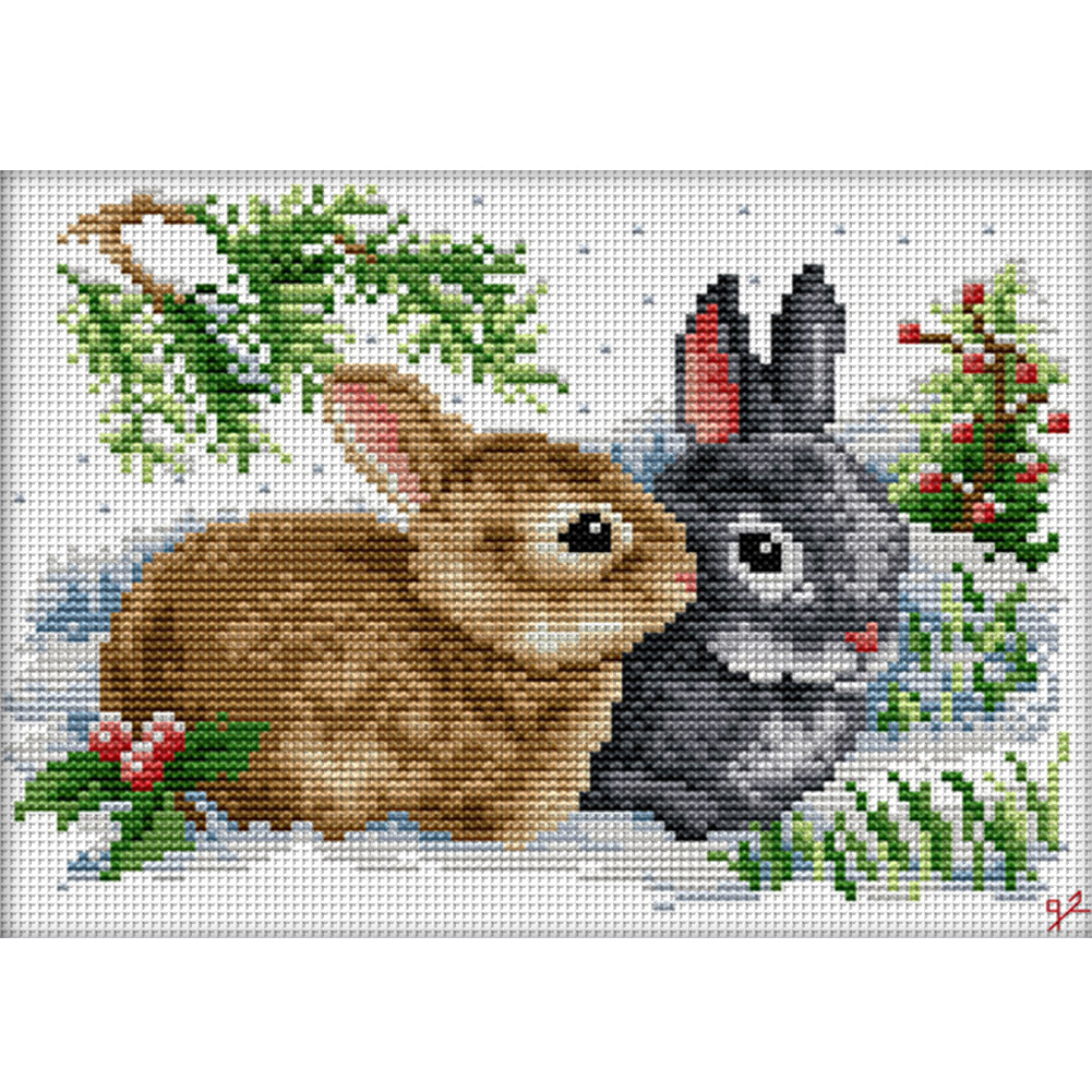 Lucky Rabbit - 11CT Stamped Cross Stitch 33*24CM(Joy Sunday)