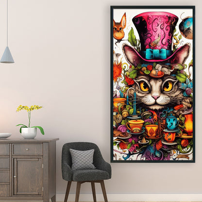 Cat And Tea Cup - 11CT Stamped Cross Stitch 50*90CM