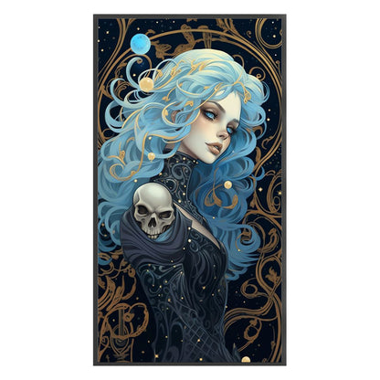 Blue Hair Girl - 11CT Stamped Cross Stitch 40*70CM