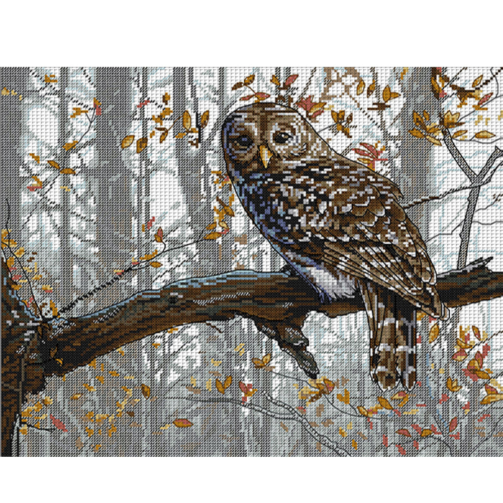 Owl Fourteen - 11CT Stamped Cross Stitch 55*45CM(Joy Sunday)