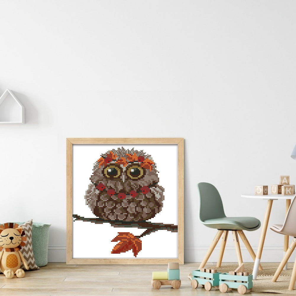 Owl Six - 11CT Stamped Cross Stitch 24*28CM(Joy Sunday)