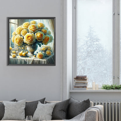 Window Vase - Full Round Drill Diamond Painting 30*30CM