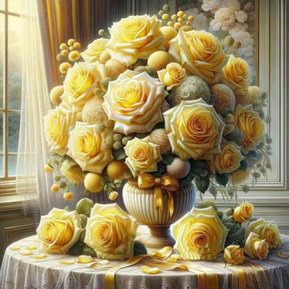 Window Vase - Full Round Drill Diamond Painting 30*30CM