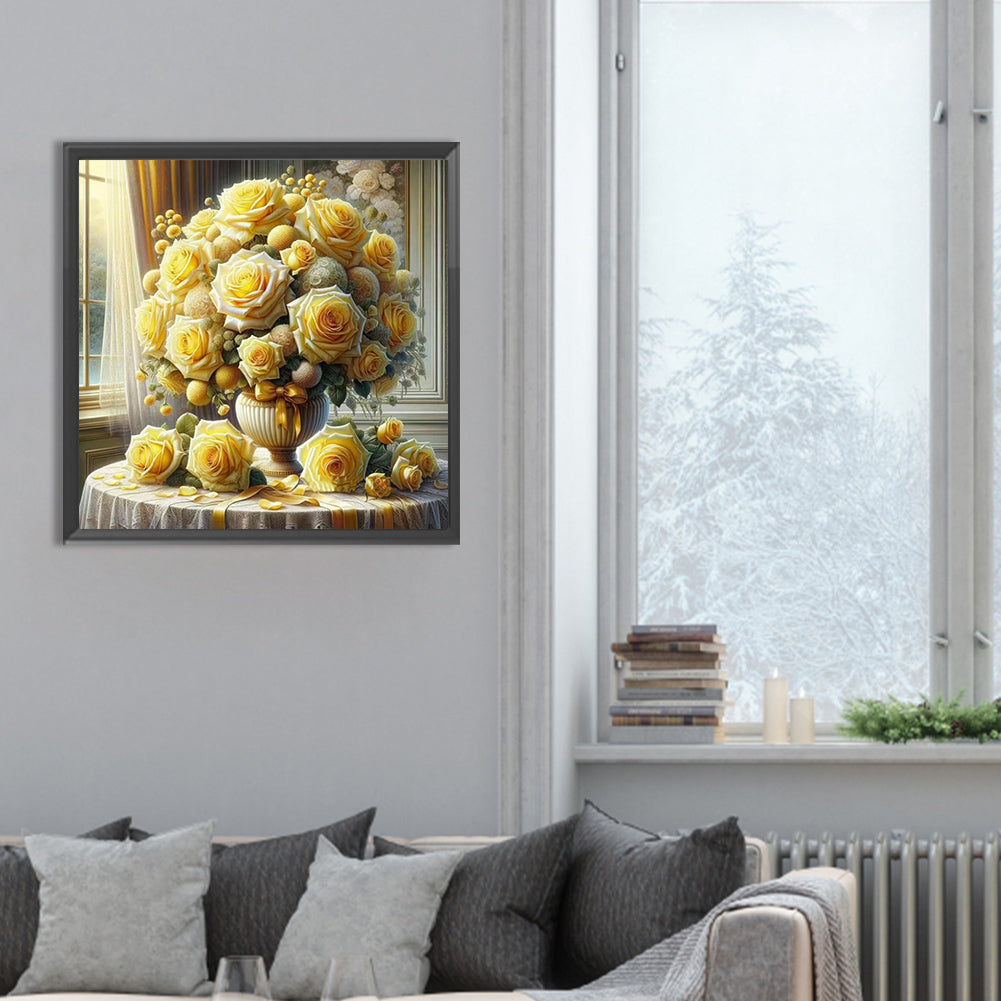 Window Vase - Full Round Drill Diamond Painting 30*30CM