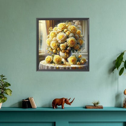 Window Vase - Full Round Drill Diamond Painting 30*30CM