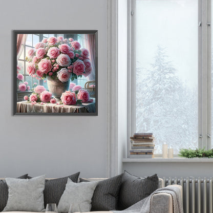 Window Vase - Full Round Drill Diamond Painting 30*30CM