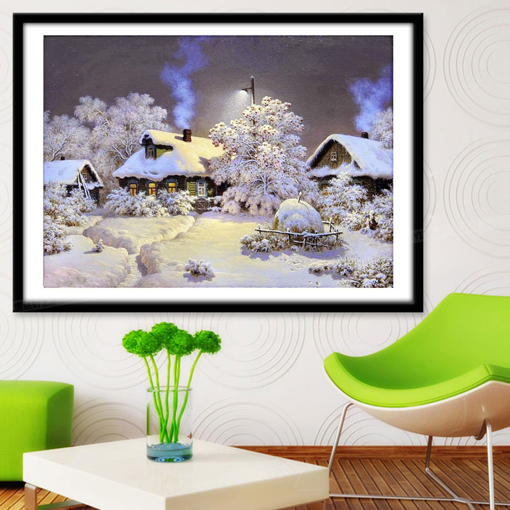 Snow House - Full Square Drill Diamond Painting 30*24CM