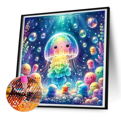 Rainbow Bubble Jellyfish - Full Round Drill Diamond Painting 30*30CM