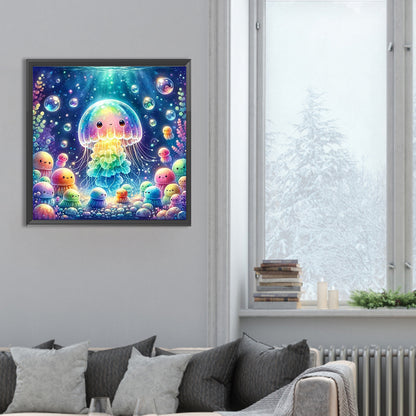 Rainbow Bubble Jellyfish - Full Round Drill Diamond Painting 30*30CM