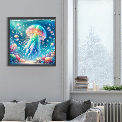 Rainbow Bubble Jellyfish - Full Round Drill Diamond Painting 30*30CM