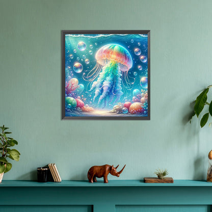 Rainbow Bubble Jellyfish - Full Round Drill Diamond Painting 30*30CM