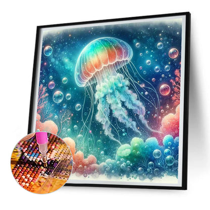 Rainbow Bubble Jellyfish - Full Round Drill Diamond Painting 30*30CM