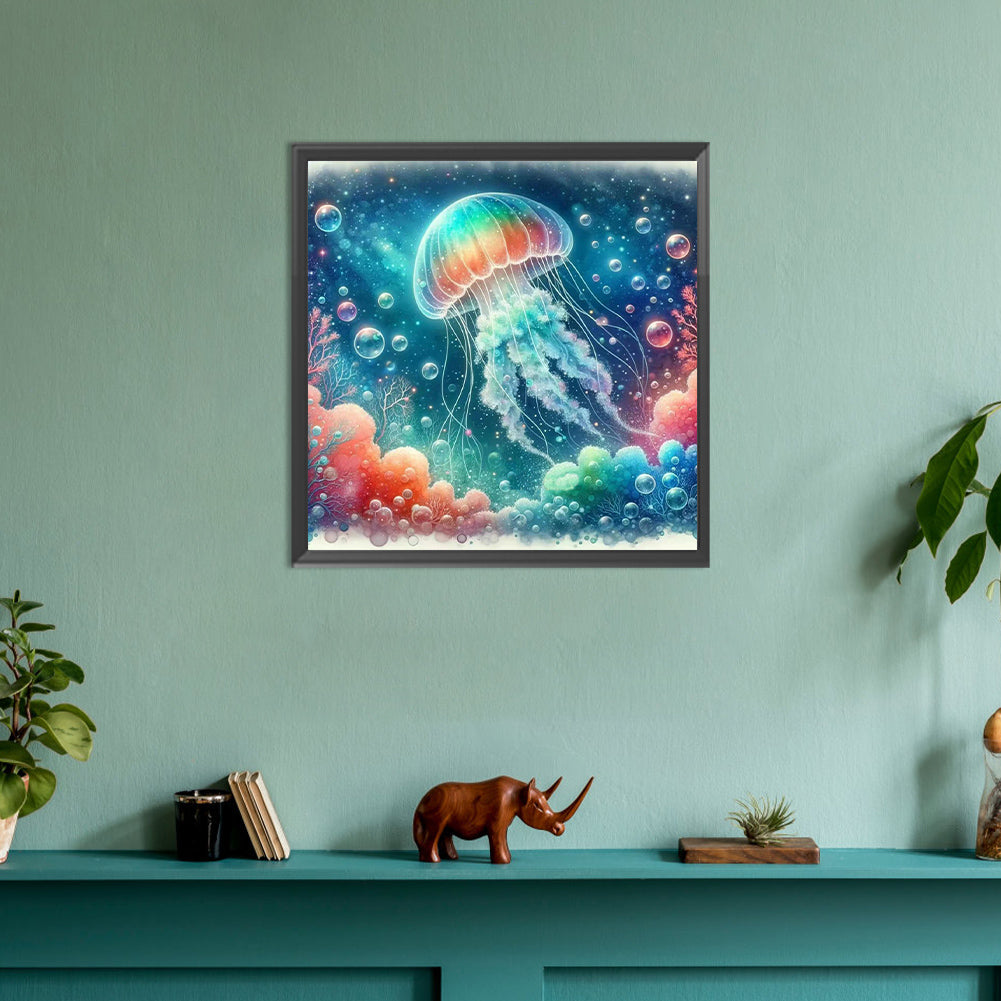 Rainbow Bubble Jellyfish - Full Round Drill Diamond Painting 30*30CM