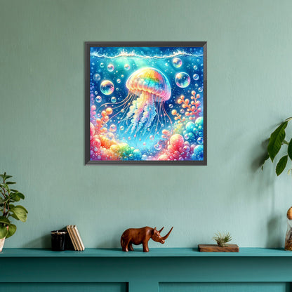 Rainbow Bubble Jellyfish - Full Round Drill Diamond Painting 30*30CM