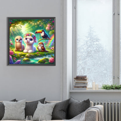 Forest Animal Conference - Full Round Drill Diamond Painting 30*30CM