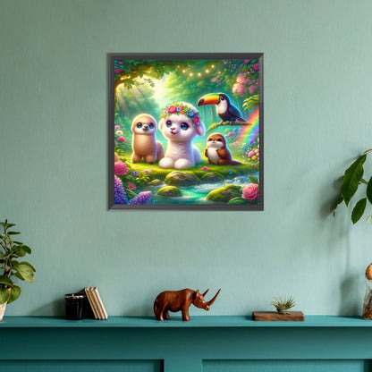 Forest Animal Conference - Full Round Drill Diamond Painting 30*30CM