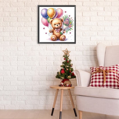 Birthday Teddy Bear - Special Shaped Drill Diamond Painting 30*30CM