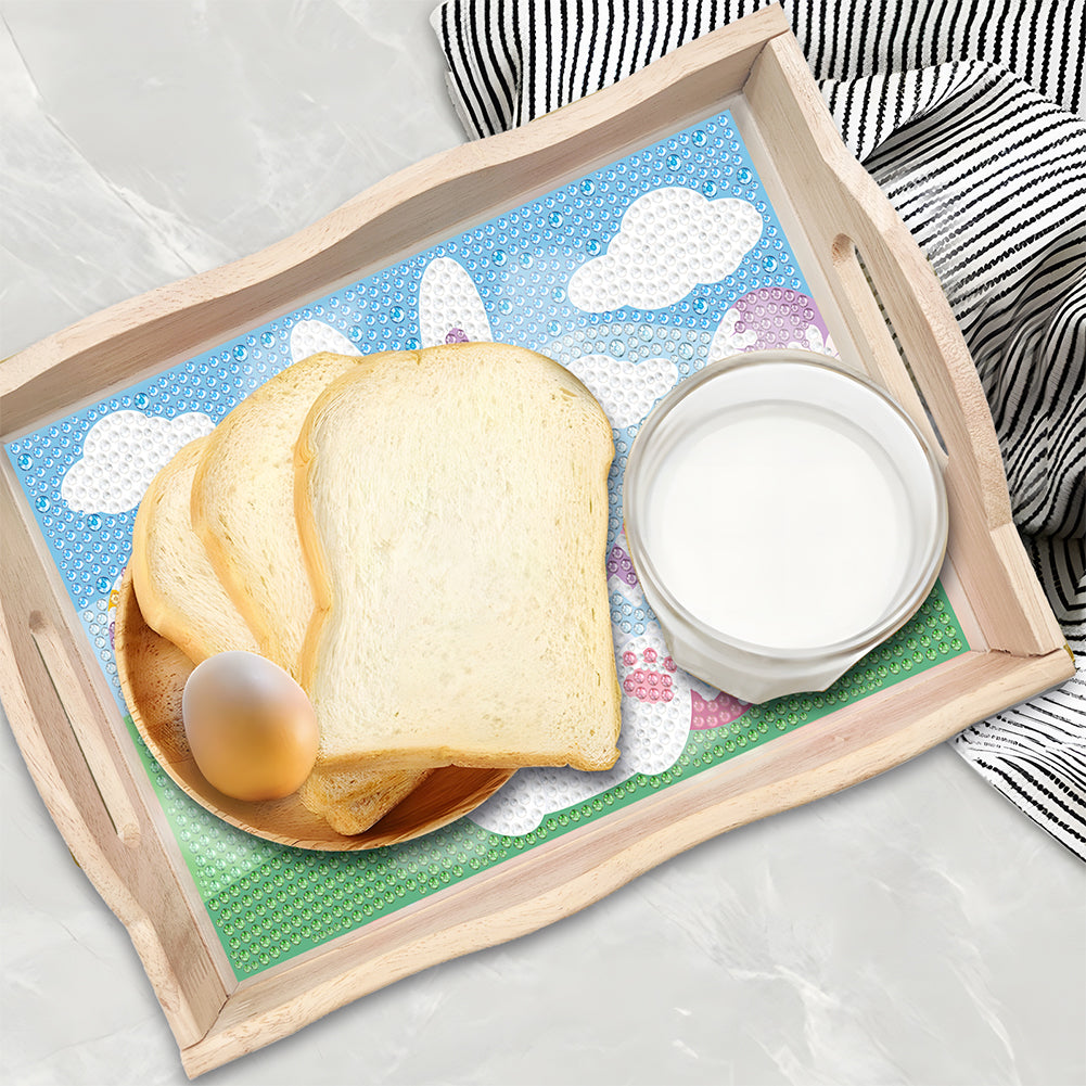 Diamond Painting Nesting Food Trays with Handle for Serving Food (Easter Bunny)