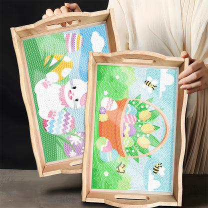 Diamond Painting Nesting Food Trays with Handle for Serving Food (Easter Bunny)