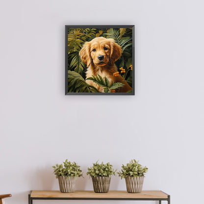 Golden Retriever Puppy - Full Round Drill Diamond Painting 30*30CM