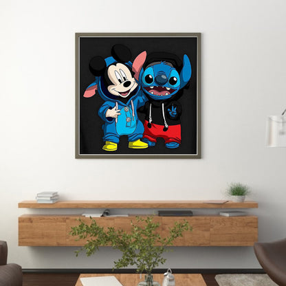 Mickey Mouse And Stitch - 11CT Stamped Cross Stitch 40*40CM