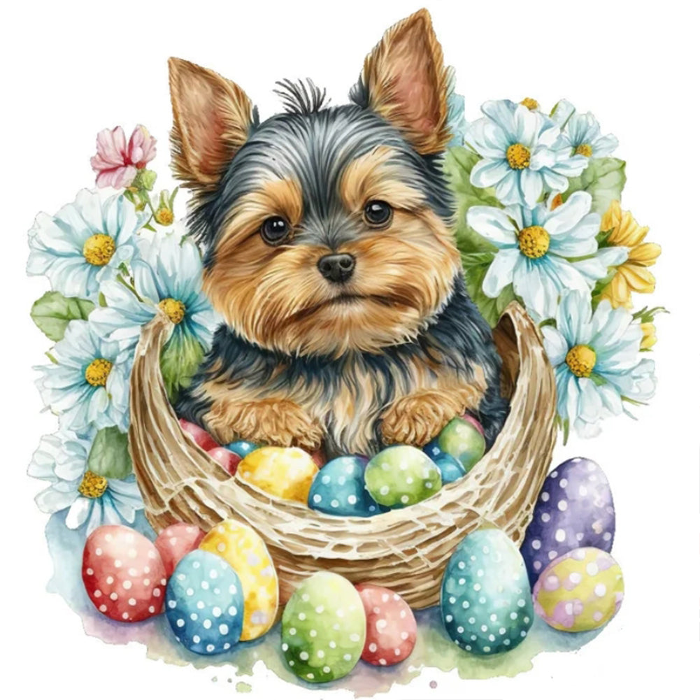 Easter Puppy - Full Round Drill Diamond Painting 30*30CM