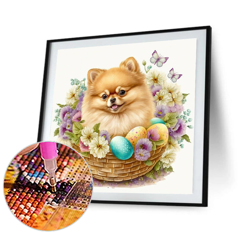 Easter Puppy - Full Round Drill Diamond Painting 30*30CM