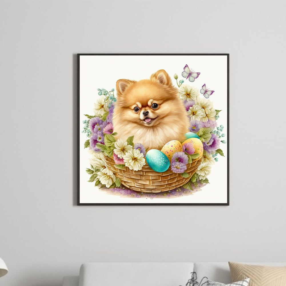 Easter Puppy - Full Round Drill Diamond Painting 30*30CM