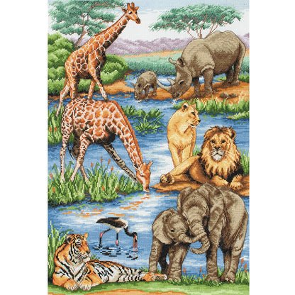 Animal World - 11CT Stamped Cross Stitch 50*70CM