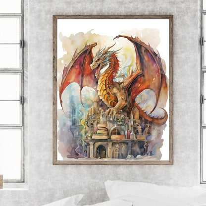 Winged Dragon - Full Round Drill Diamond Painting 40*50CM