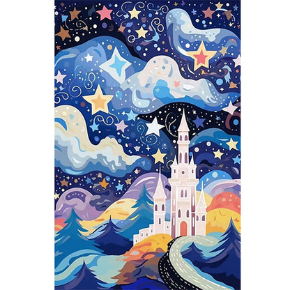 Abstract Starry Sky Castle - Full Round Drill Diamond Painting 40*60CM