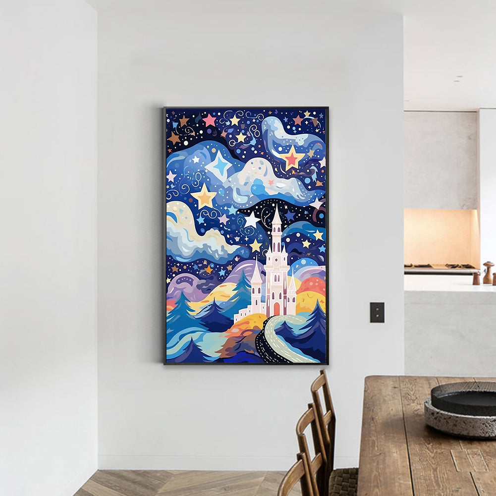 Abstract Starry Sky Castle - Full Round Drill Diamond Painting 40*60CM