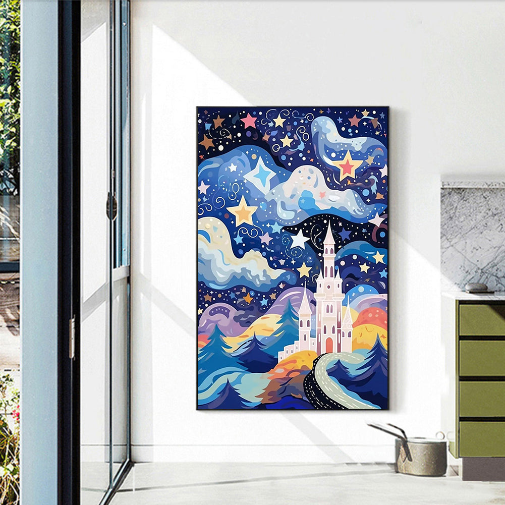 Abstract Starry Sky Castle - Full Round Drill Diamond Painting 40*60CM