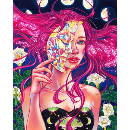 Moon Girl - Full Round Drill Diamond Painting 40*50CM