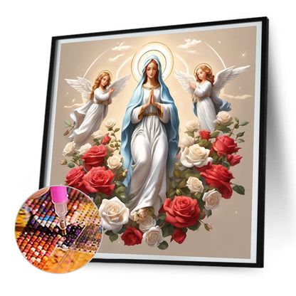 Virgin Mary - Full Round Drill Diamond Painting 30*30CM