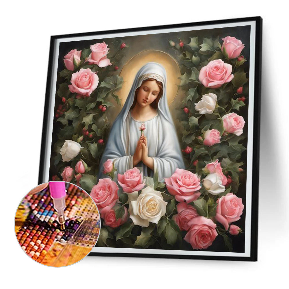 Virgin Mary - Full Round Drill Diamond Painting 30*30CM