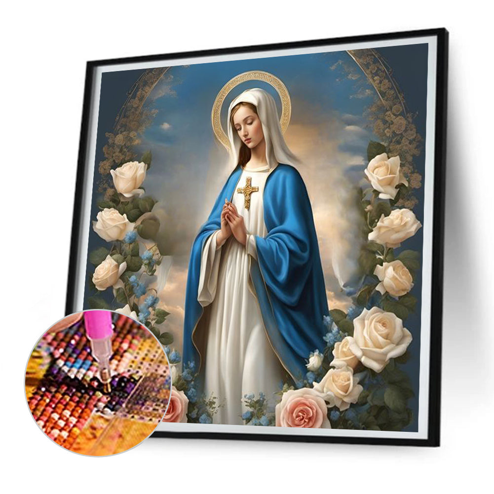 Virgin Mary - Full Round Drill Diamond Painting 30*30CM