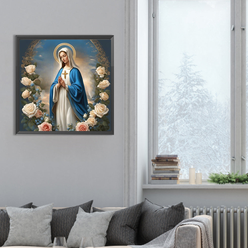 Virgin Mary - Full Round Drill Diamond Painting 30*30CM