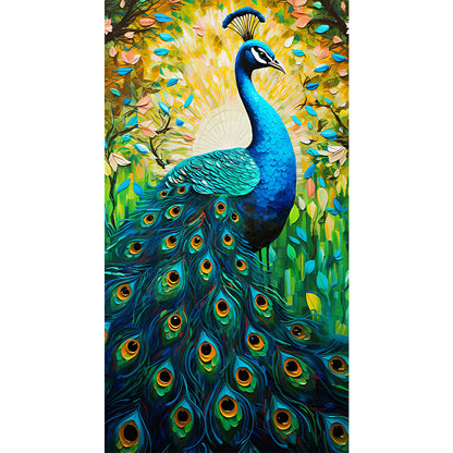 Peacock In Painting - Full Round Drill Diamond Painting 40*70CM