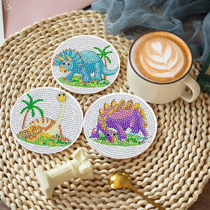 8 Pcs Acrylic Diamond Painting Coasters Kits with Holder for Beginner (Animals)