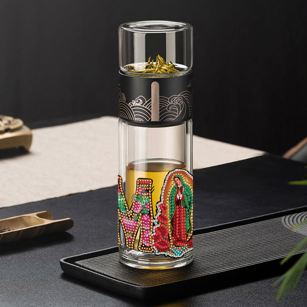 4 Pcs Rhinestone Stickers Diamond Painting Sticker for Cup (Virgin Mary)