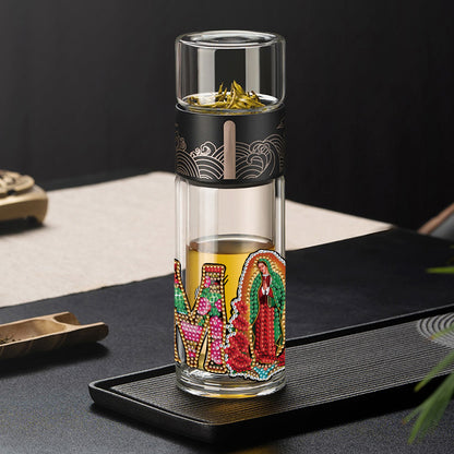 4 Pcs Rhinestone Stickers Diamond Painting Sticker for Cup (Virgin Mary)